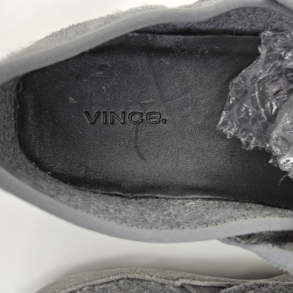 Vince Mens Harlow Heather Gray Fabric Suede Padded Loafer Slippers Sz 7.5 - Picture 6 of 11
